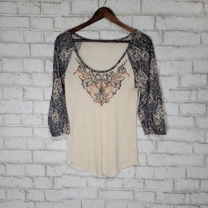 Miss Me studded long sleeve top
